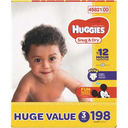Snug and Dry Diapers Size 3 - pack of 198