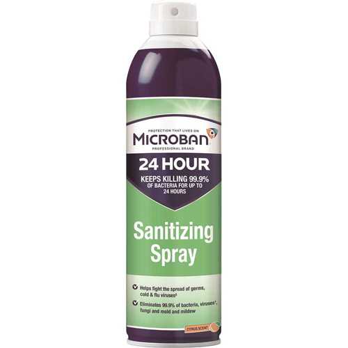 MICROBAN 078218230130 24-Hour 15 oz. Citrus Scent Sanitizing Aerosol Spray