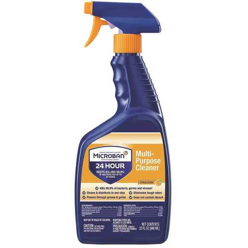 MICROBAN 078218230110 24-Hour 32 oz. Citrus Scent Sanitizing Multi-Purpose Disinfecting Cleaner
