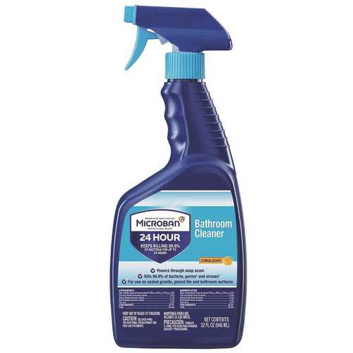 MICROBAN 078218230120 24-Hour 32 oz. Citrus Scent Sanitizing Bathroom Cleaner