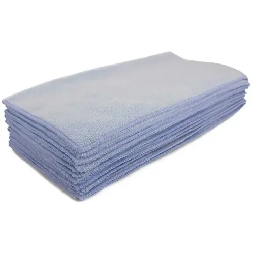 16 in. x 16 in. Premium Microfiber Cleaning Cloth, Blue