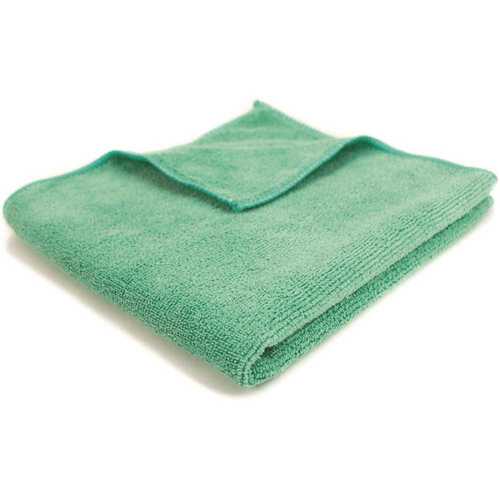 16 in. x 16 in. General Purpose Microfiber Cleaning Cloth in Green - pack of 12