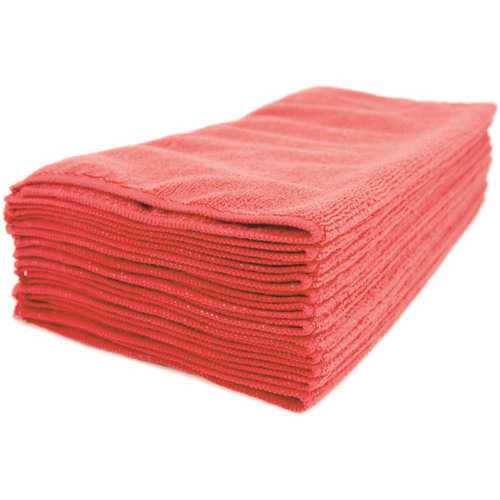 Premium 16 in. x 16 in. Microfiber Cloth, Red - pack of 12