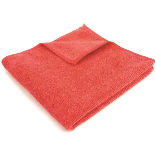 16 in. x 16 in. General Purpose Microfiber Cleaning Cloth, Red