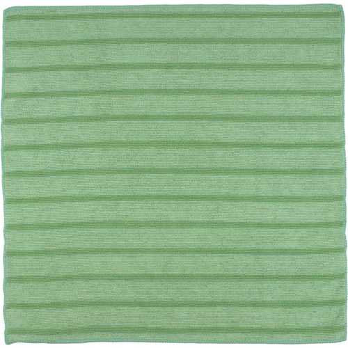 16 in. x 16 in. Scrubbing Microfiber Cleaning Cloth, Green