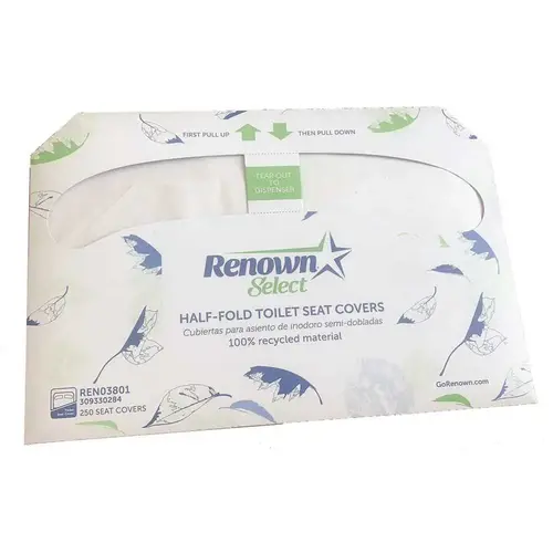 Half-Fold Toilet Seat Paper Cover-Recycled White - pack of 20