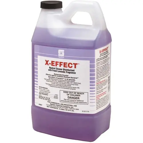 X-Effect 2 Liter Fresh Lavender Scent 1-Step Cleaner/Disinfectant - pack of 4