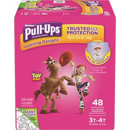 Huggies Pull-Ups Training Pants For Girls Cool & Learn 3T-4T 48