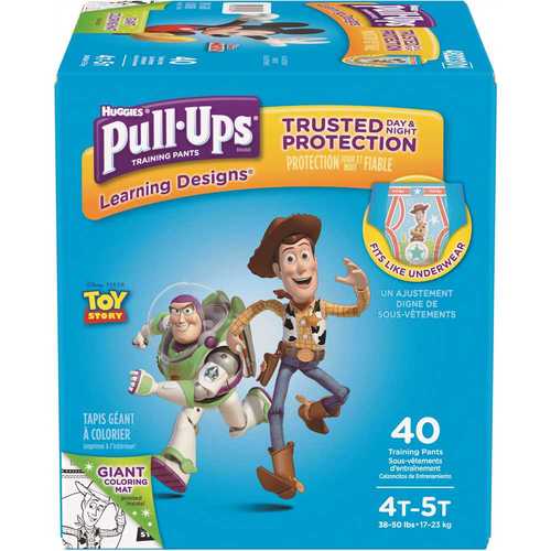 Pull-Ups Learning Designs Potty Training Pants for Boys, 4T-5T (38 - 50 lbs.)(Packaging May Vary)