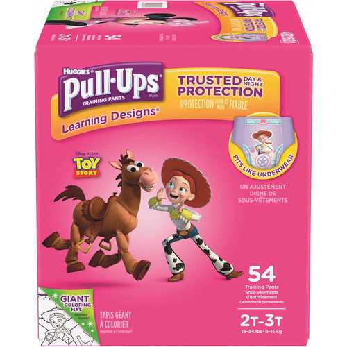 HUGGIES 48226 Pull-Ups Learning Designs Potty Training Pants for Girls, 2T-3T (18 - 34 lbs.)(Packaging May Vary)