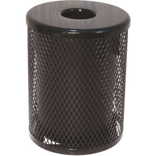 Everest 55 Gal. Black Trash Receptacle with Flat Top Color/Finish Family