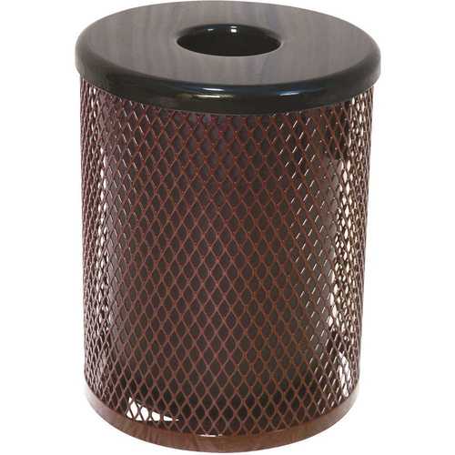 Everest 32 Gal. Brown Trash Receptacle with Flat Top Color/Finish Family