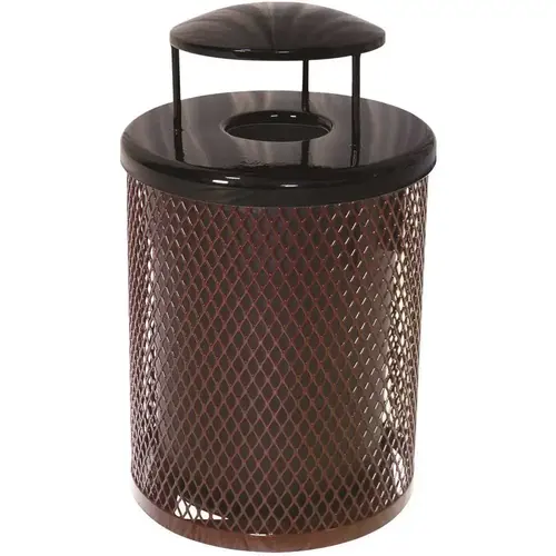 Everest 55 Gal. Brown Trash Receptacle with Rain Bonnet Color/Finish Family