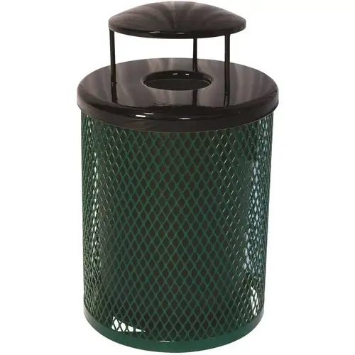 Everest 55 Gal. Green Trash Receptacle with Rain Bonnet Color/Finish Family