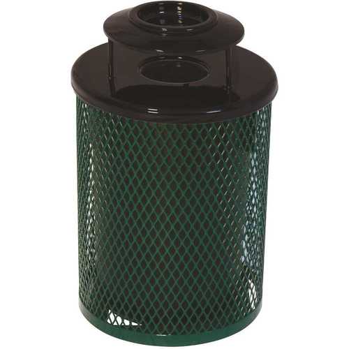 The Park Catalog 398-5014-6 Everest 55 Gal. Green Trash Receptacle with Ash Urn