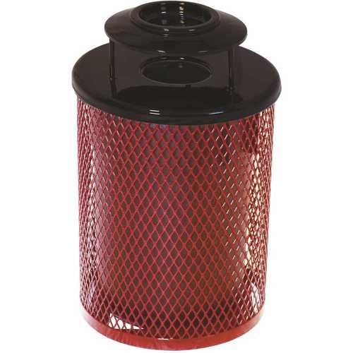 The Park Catalog 398-5014-7 Everest 55 Gal. Red Trash Receptacle with Ash Urn