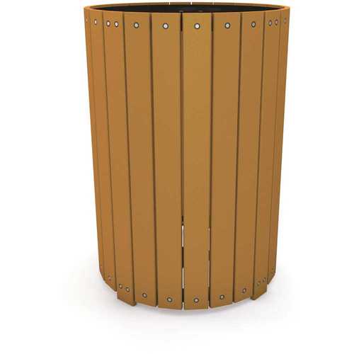 32 Gal. Round Cedar Recycled Plastic Trash Receptacle Color/Finish Family