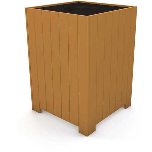 32 Gal. Square Cedar Recycled Plastic Trash Receptacle Color/Finish Family