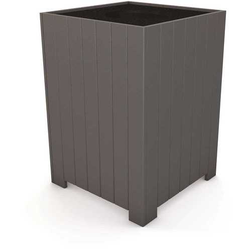 55 Gal. Square Gray Recycled Plastic Trash Receptacle Color/Finish Family