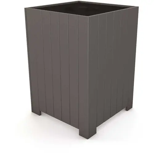 32 Gal. Square Gray Recycled Plastic Trash Receptacle Color/Finish Family