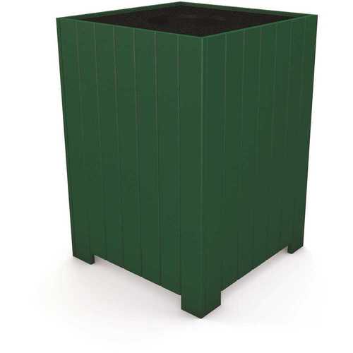 32 Gal. Square Green Recycled Plastic Trash Receptacle Color/Finish Family