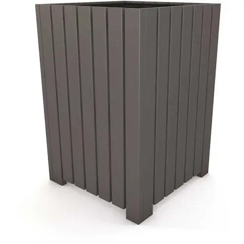 32 Gal. Square Gray Recycled Plastic Heavy-Duty Trash Receptacle Color/Finish Family