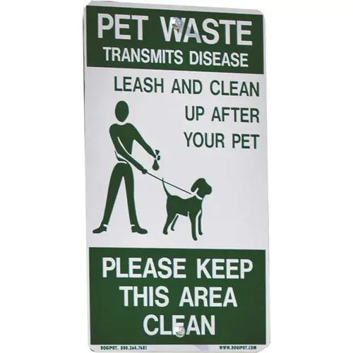 Aluminum on Leash Pet Sign (Sign-Only) Green