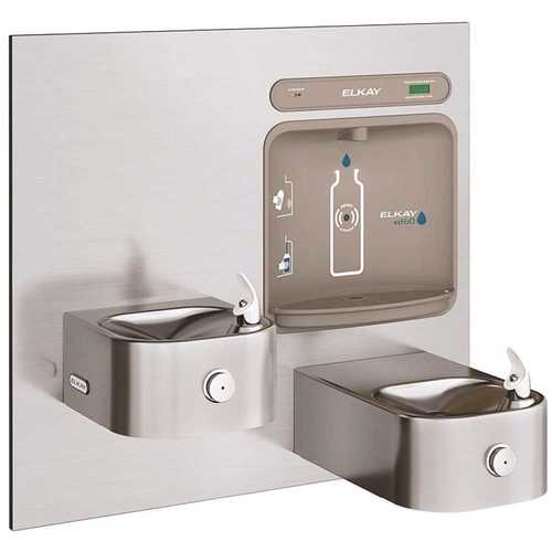 Elkay LZWS-EDFP217K EZH2O Bottle Filling Station with Integral Soft Sides Fountain, Filtered Non-Refrigerated Stainless