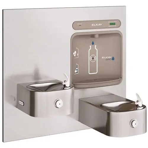 EZH2O Bottle Filling Station with Integral Soft Sides Fountain, Filtered Non-Refrigerated Stainless