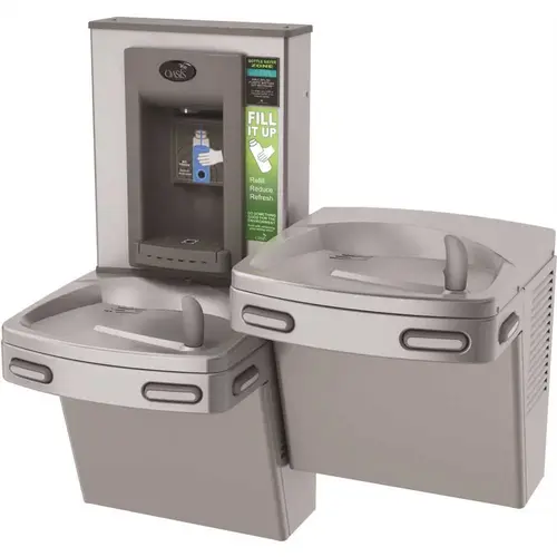 VersaCooler II COMBO, ADA Stainless Electronic Bottle Filler and Bi-Level, Filtered, Refrigerated Drinking Fountain