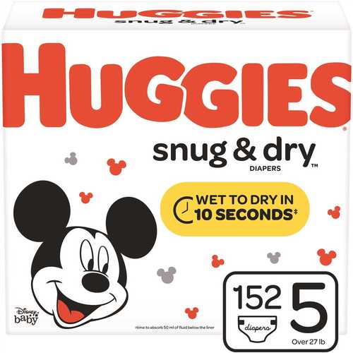 HUGGIES 49902 Snug & Dry Size 5 Diapers