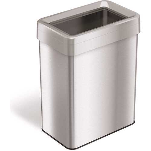 18 Gal. Rectangular Open Top Stainless Steel Trash Can