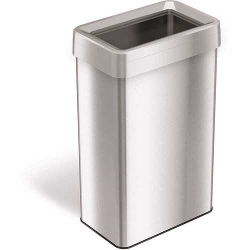 HLS COMMERCIAL HLS21UOT 21 Gal. Rectangular Open Top Stainless Steel Trash Can