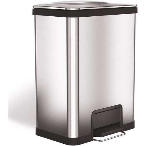 13 Gal. Stainless Steel Step Can with AirStep Technology