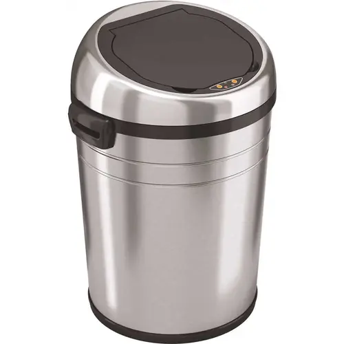 18 Gal. Round Sensor Stainless Steel Trash Can Silver