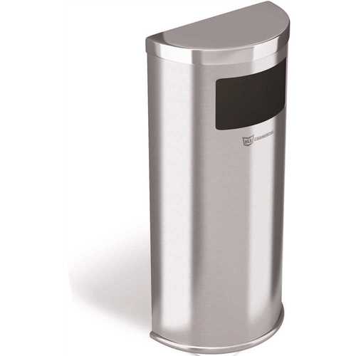 HLS COMMERCIAL HLSC01G09A 9 Gal. Half-Round Side-Entry Stainless Steel Trash Can