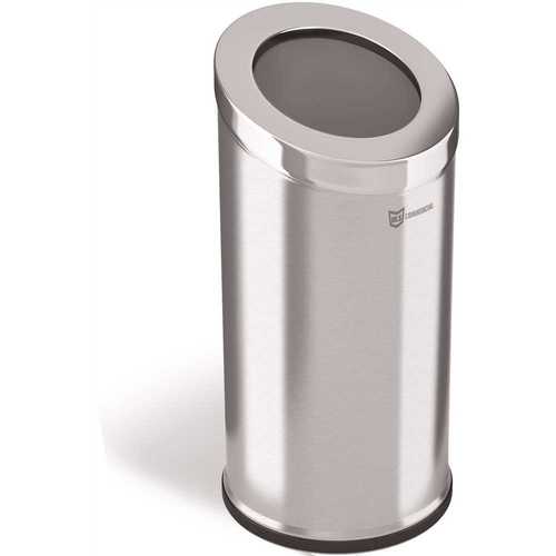 HLS COMMERCIAL HLSC04G15A 15 Gal. Round Beveled Open Top Stainless Steel Trash Can