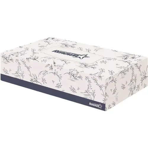 2-Ply Flat Box Facial Tissue White - pack of 30