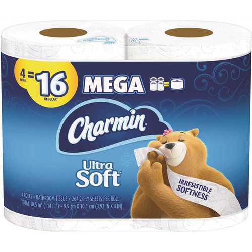 Ultra-Soft Toilet Paper (4-Mega Rolls) - pack of 24