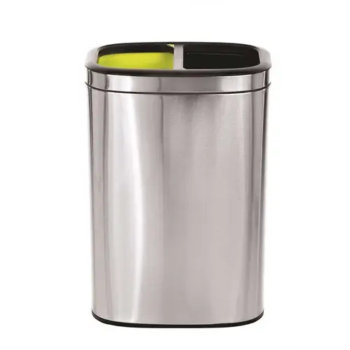 10.5 Gal. Stainless Steel Open Top Dual Compartment Trash Can