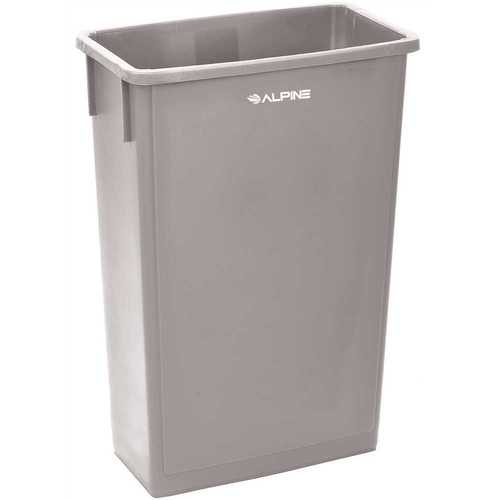 ALPINE 477-GRY 23 Gal. Gray Waste Basket Commercial Trash Can