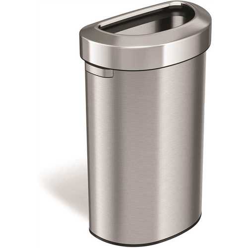 23 Gal. Stainless Steel Semi-Round Open Top Trash Can