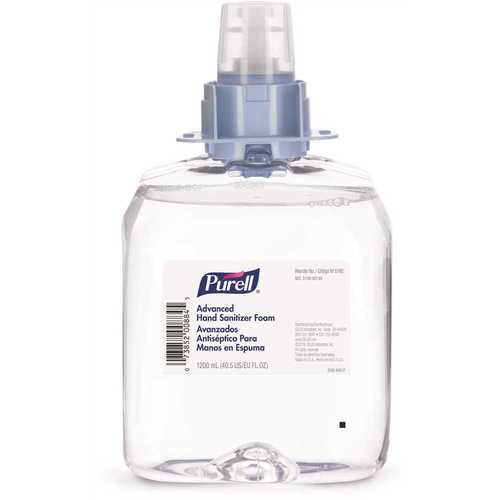 PURELL 5192-04 Advanced 1200 mL Fragrance Free Luxurious Foam Hand Sanitizer Dispenser Refill - pack of 4