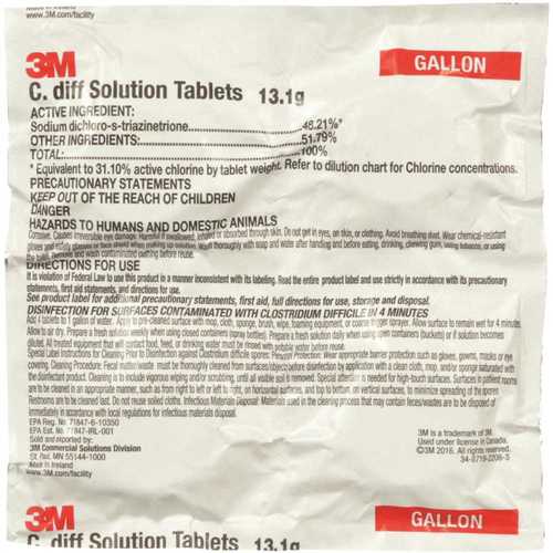 C. diff Solution Sanitizing Tablets, Gallon Size ( Bottle, ) - pack of 4