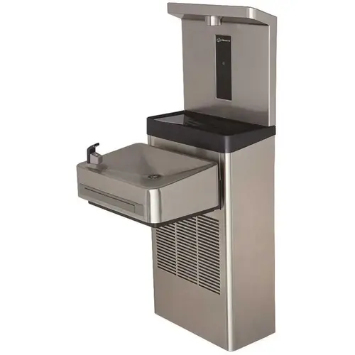 Wall Mount ADA Filtered Water Cooler Drinking Fountain with Bottle Filler Stainless Steel