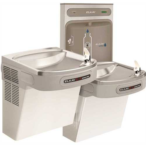 Elkay LZOTL8WSLK EZH2O Bottle Filling Station with Bi-Level ADA Cooler Hands Free Activation 8 GPH Light Gray Granite