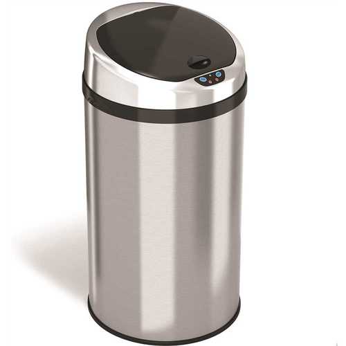 HLS COMMERCIAL HLS08RCB 8 Gal. Round Stainless Steel Sensor Trash Can