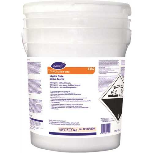 DIVERSEY 101104630 Clax Mild Forte 33B2 5 Gal. Surfactant Liquid Laundry Detergent without bleach (240 loads)