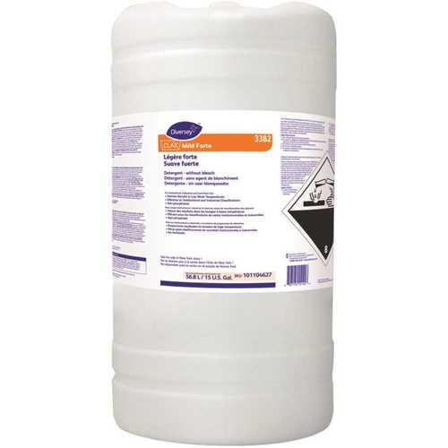 DIVERSEY 101104627 Clax Mild Forte 33B2, 15 Gal. Surfactant Liquid Laundry Detergent without bleach (720 Loads)