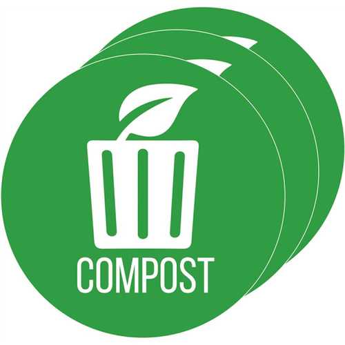 HLS COMMERCIAL HLSKERCCOMP3 Vinyl UV-Resistant Compost Decal Sticker Set
